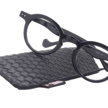 Luca, (Premium) Reading Glasses, High-End Readers (Black)  (Round) Magnifying Eyeglasses, Optical, NY Fifth Avenue