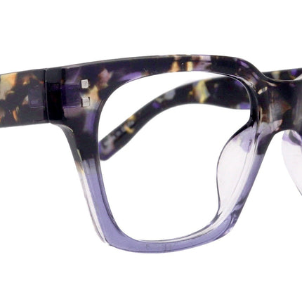 Ravello Line Bifocal Premium  Reading Glasses, High-End Readers, Magnifying, Fashion Square (Purple Black Tortoise) NY Fifth Avenue