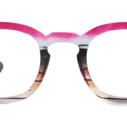 Sorbet Premium Reading Glasses High End Readers +1.25 .. +4.00 (Rose, Brown Transparent) Round Optical Frames. NY Fifth Avenue.