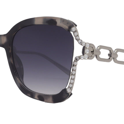 Poppy Glamorous Bling Square Women Sunglasses  W Clear  Genuine European Crystals, 100% UV Protection. NY Fifth Avenue