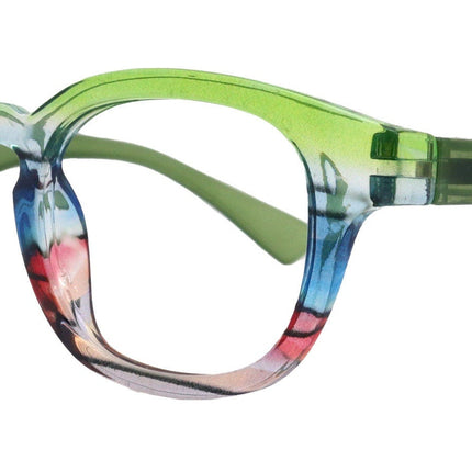 Sorbet Premium Reading Glasses High End Readers +1.25 .. +4.00 (Green Transparent) Round Optical Frames. NY Fifth Avenue.