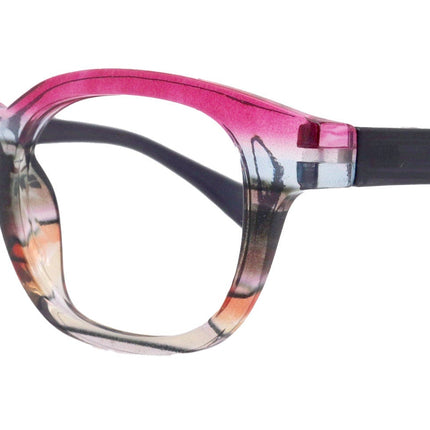 Sorbet Premium Reading Glasses High End Readers +1.25 .. +4.00 (Rose, Brown Transparent) Round Optical Frames. NY Fifth Avenue.
