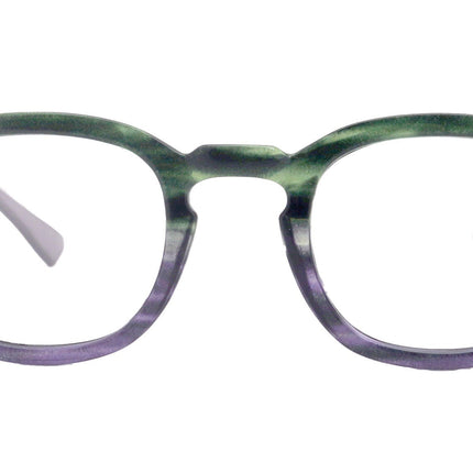 Sorbet Premium Reading Glasses High End Readers +1.25 .. +4.00 (Purple, Green Transparent) Round Optical Frames. NY Fifth Avenue.