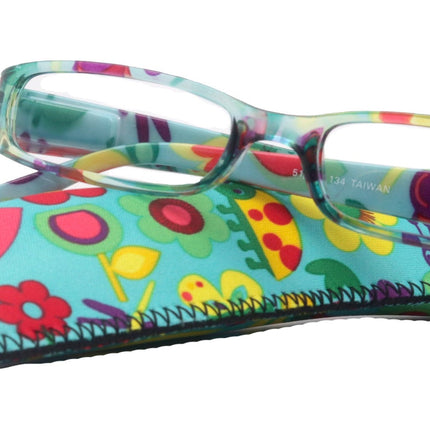 Elsa, Premium Reading Glasses for Women    (Teal, Yellow) Optical Frame, NY Fifth Avenue