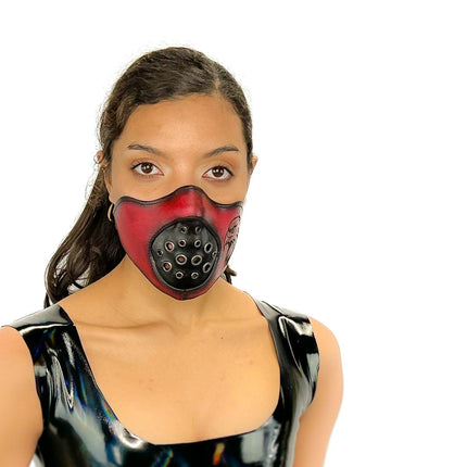 Fully Customizable and Personalizable Two Point Handcrafted Genuine Leather Mouth Riding Mask