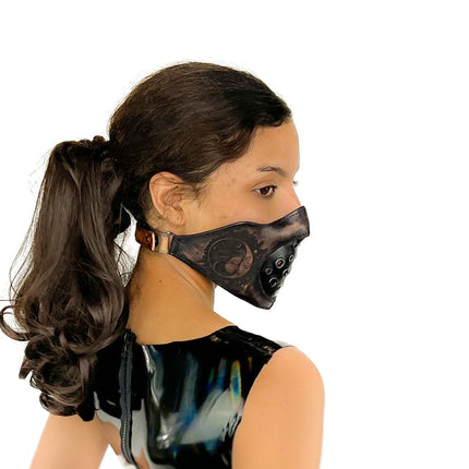 Fully Customizable and Personalizable Two Point Handcrafted Genuine Leather Mouth Riding Mask