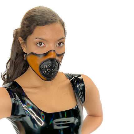 Fully Customizable and Personalizable Two Point Handcrafted Genuine Leather Mouth Riding Mask