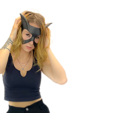 Handmade Genuine Leather Cat Mask