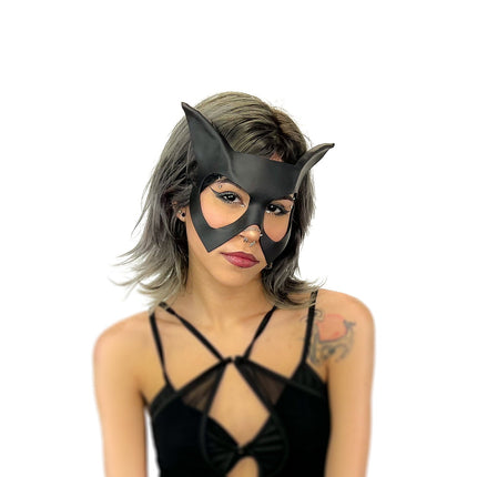 Handmade Genuine Leather Cat Mask