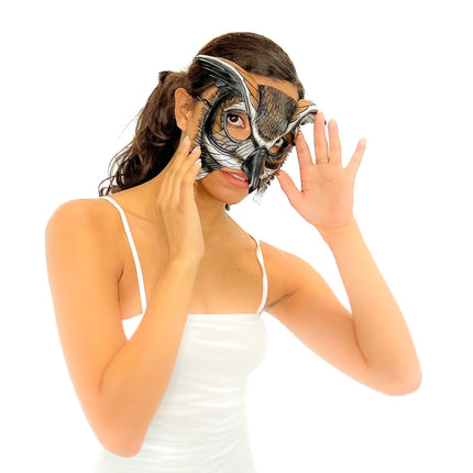 In Stock - Horned Owl Handmade Genuine Leather Mask
