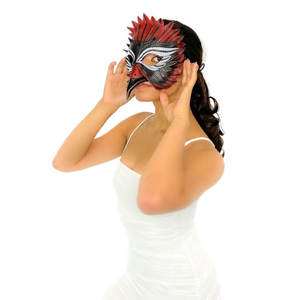 Red Raven  Handmade Genuine Leather Mask