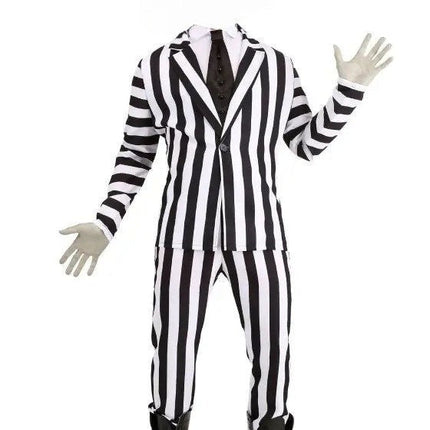 Black and White Stripe Suit - Inspired by the 80'S movie Beetlejuice
