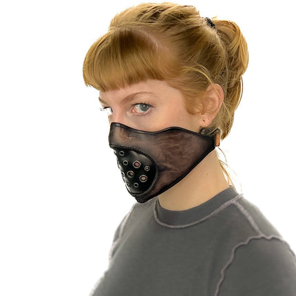 Fully Customizable and Personalizable Two Point Handcrafted Genuine Leather Mouth Riding Mask