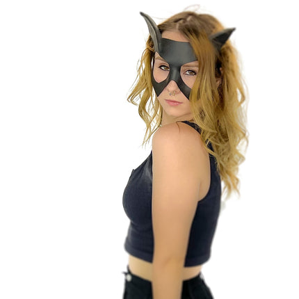 Handmade Genuine Leather Cat Mask