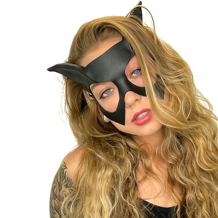 Handmade Genuine Leather Cat Mask