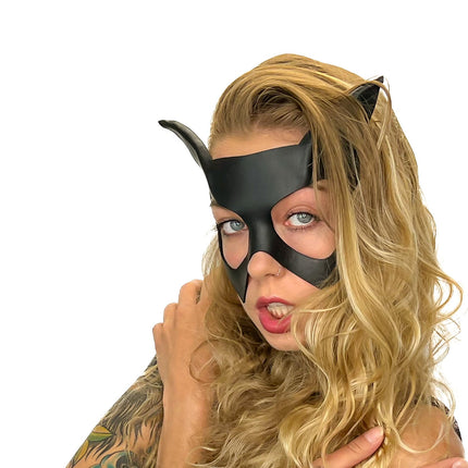 Handmade Genuine Leather Cat Mask