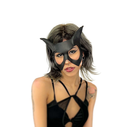 Handmade Genuine Leather Cat Mask