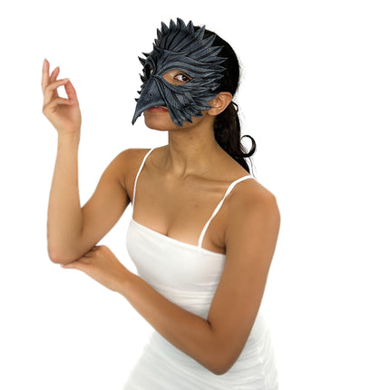 Black Raven Handmade Genuine Leather Mask
