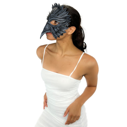 Black Raven Handmade Genuine Leather Mask