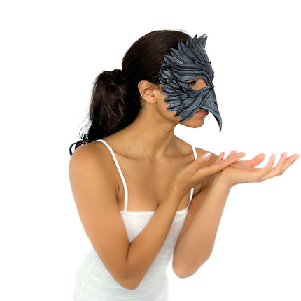 Black Raven Handmade Genuine Leather Mask