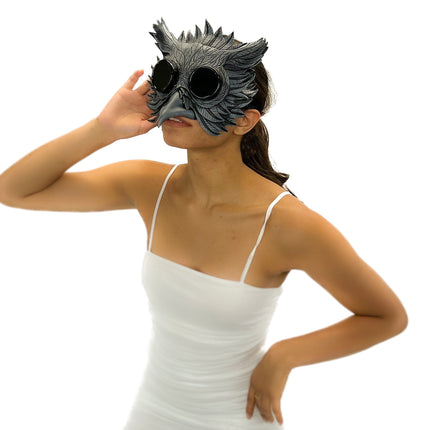 Black Raven Goggles Handmade Genuine Leather Mask