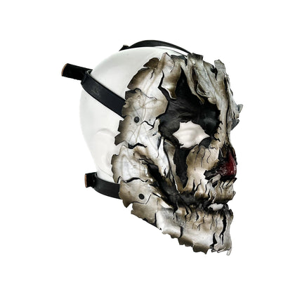 Genuine Leather Mask - Shattered Clown - Handmade Full Face Cover for Halloween, Performance or Cosplay Costume