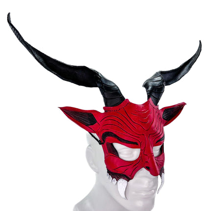 Krampus Handmade Genuine Leather Mask for Masquerade Cosplay or Halloween Costumes