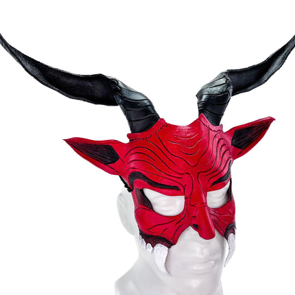 Krampus Handmade Genuine Leather Mask for Masquerade Cosplay or Halloween Costumes