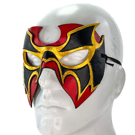 Super Hero Wrestling Mask Handmade Genuine Leather Mask in Red and Gold