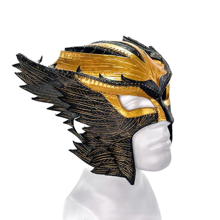 Winged Helmet Genuine Leather Mask
