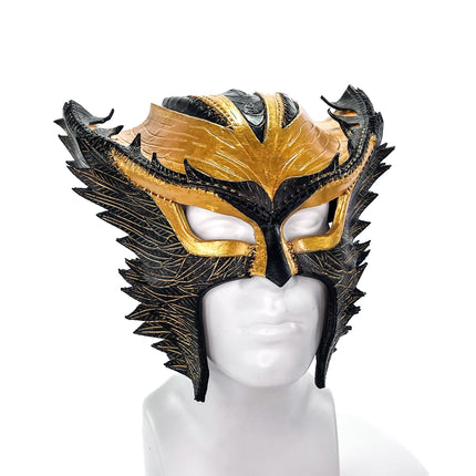 Winged Helmet Genuine Leather Mask