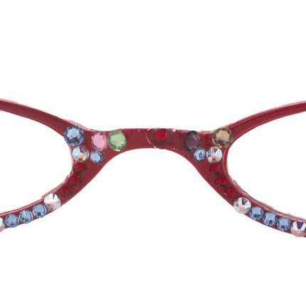 The Marvelous, (Bling) Women Reading Glasses W (Full Bottom) (Multi Color) European Crystals +1.50 ..+2.75 Magnifying (Red) NY Fifth Avenue