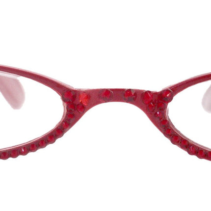 The Marvelous, (Bling) Women Reading Glasses W (Full Bottom) (L. Siam) European Crystals (Red) (fairy godmother) Lower Nose, NY Fifth Avenue