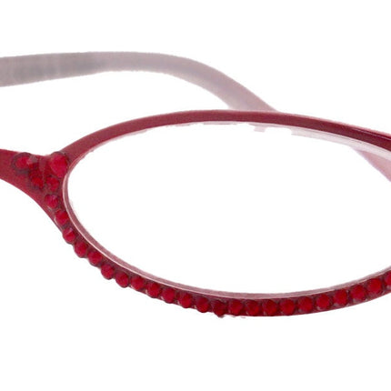The Marvelous, (Bling) Women Reading Glasses W (Full Bottom) (L. Siam) European Crystals (Red) (fairy godmother) Lower Nose, NY Fifth Avenue