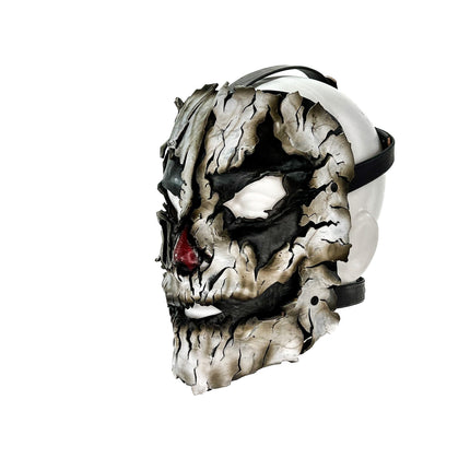 Genuine Leather Mask - Shattered Clown - Handmade Full Face Cover for Halloween, Performance or Cosplay Costume