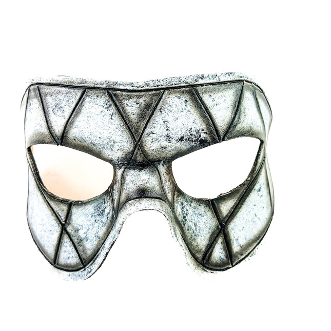Harlequin Handmade Genuine Leather Mask in Black and White