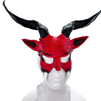 Krampus Handmade Genuine Leather Mask for Masquerade Cosplay or Halloween Costumes
