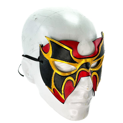 Super Hero Wrestling Mask Handmade Genuine Leather Mask in Red and Gold
