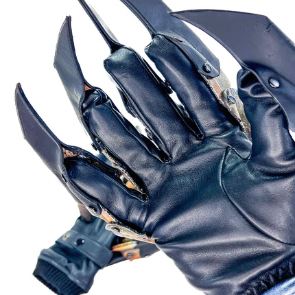 One Set of Two Handcrafted Genuine Leather Gloves with Claws in Hawk Colors