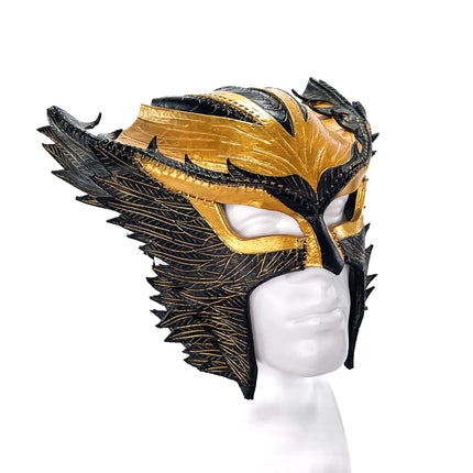 Winged Helmet Genuine Leather Mask