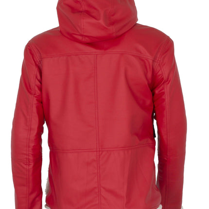 Handmade  Santa Claus Leather Jacket Christmas Jacket Cosplay Coat