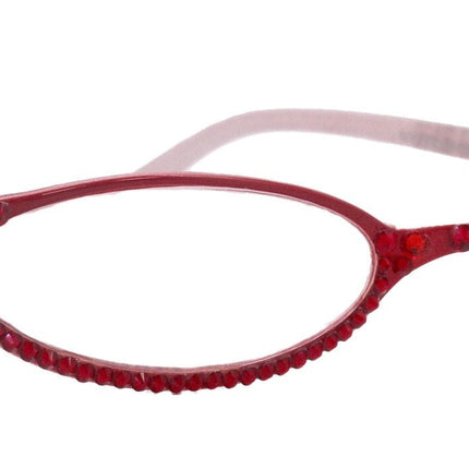 The Marvelous, (Bling) Women Reading Glasses W (Full Bottom) (L. Siam) European Crystals (Red) (fairy godmother) Lower Nose, NY Fifth Avenue