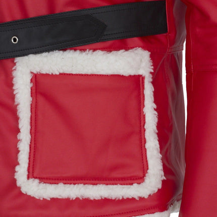 Handmade  Santa Claus Leather Jacket Christmas Jacket Cosplay Coat