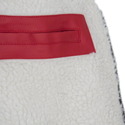 Handmade  Santa Claus Leather Jacket Christmas Jacket Cosplay Coat