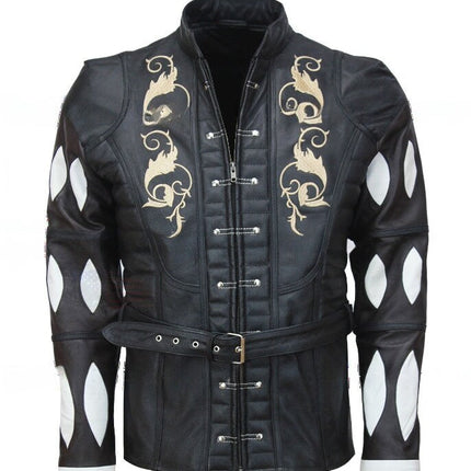 Baldur’s Gate 3 Astarion Cosplay Black Leather Jacket Gaming Costume Handmade to Size