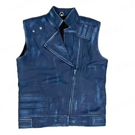 Jedi Survivor Distressed Leather Vest Jacket Cosplay Costume