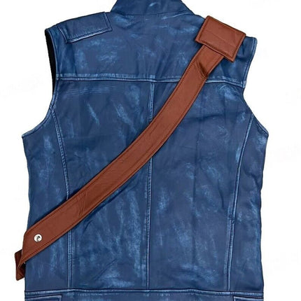 Jedi Survivor Distressed Leather Vest Jacket Cosplay Costume