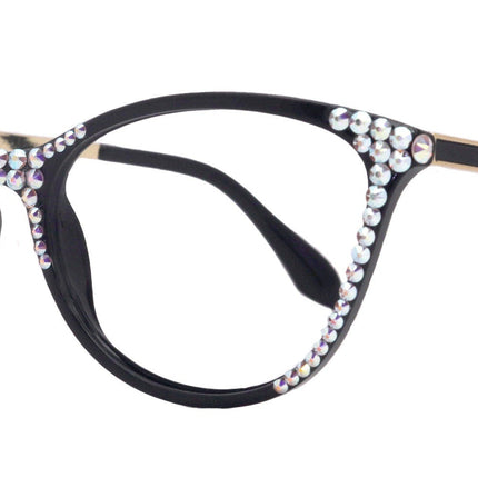 Cattitude Bling Reading Glasses 4 Women W AB Genuine European Crystals, Magnifying Cat Eye  NY Fifth Avenue