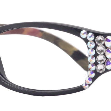 Rosie Bling Reading Glasses Women W (Clear) Genuine European Crystals (Black) NY Fifth Avenue
