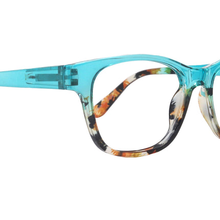 Dominique (Premium) Women Reading Glasses, High End Reader, Magnifying, Square Style (Green Tortoise Brown) Optical Frame. NY Fifth Avenue